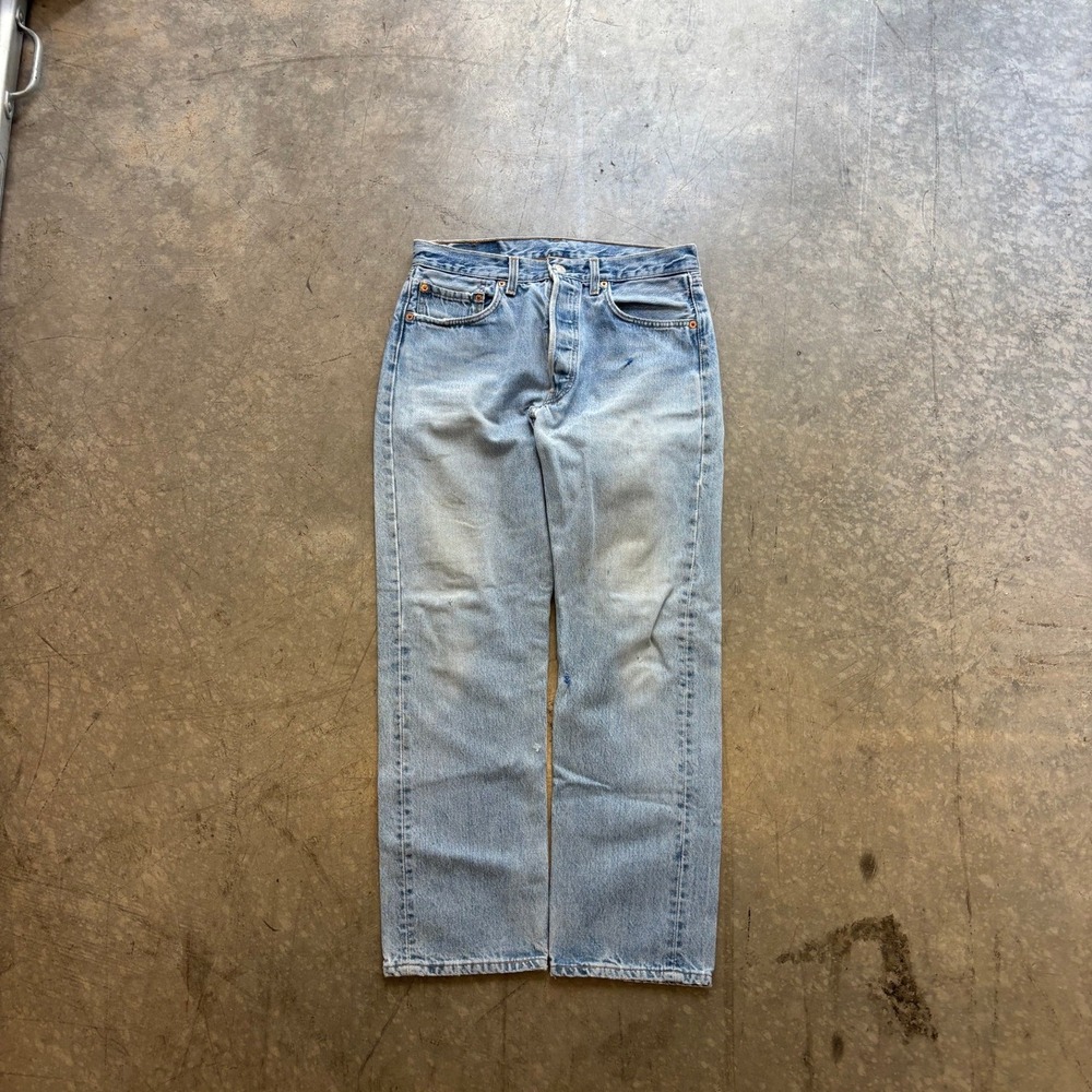 Vintage 90's Made In USA Levi's 501 Button Fly Visual Repairs 31x29